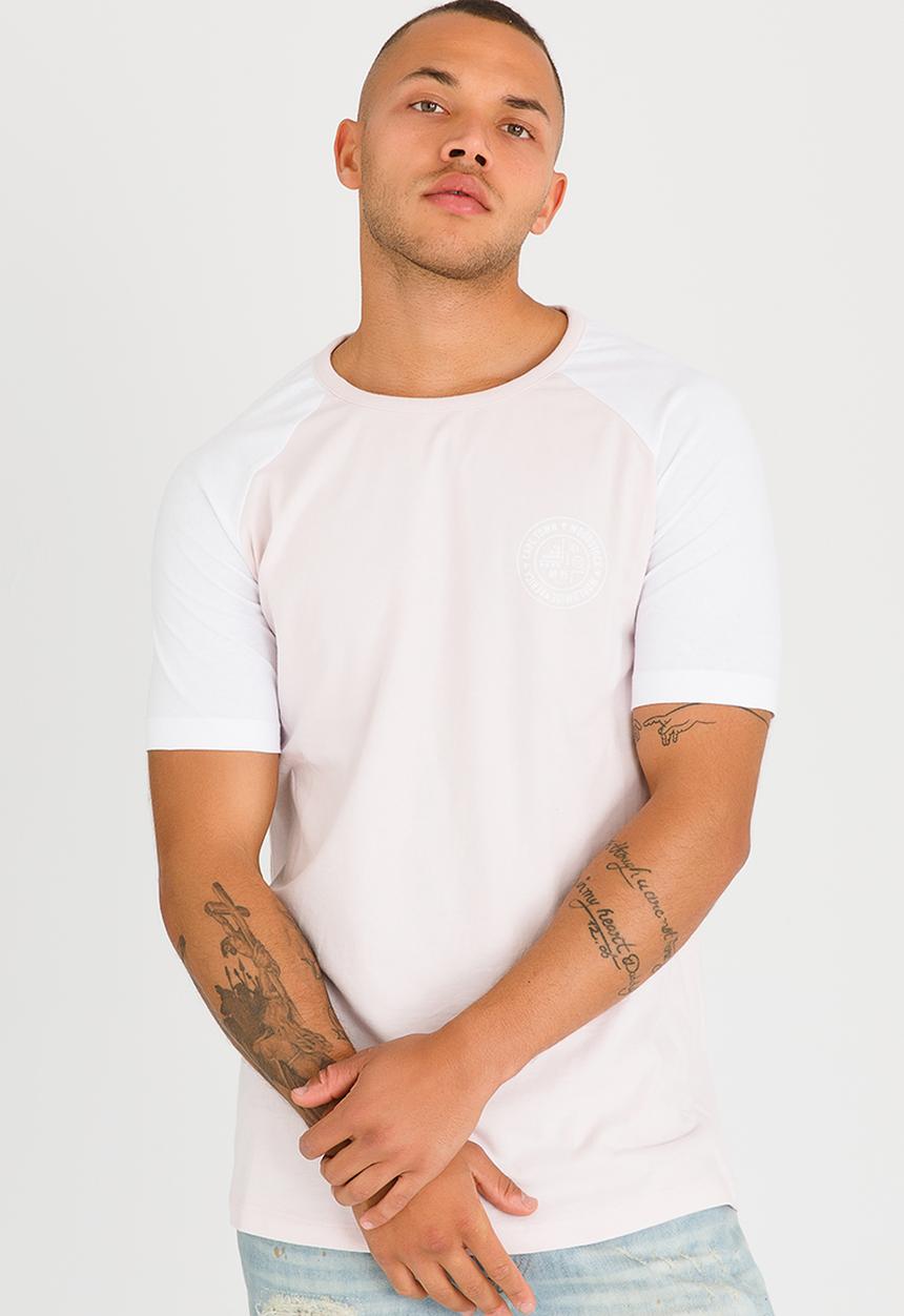 Resist - Printed Raglan T Shirt Pale Pink