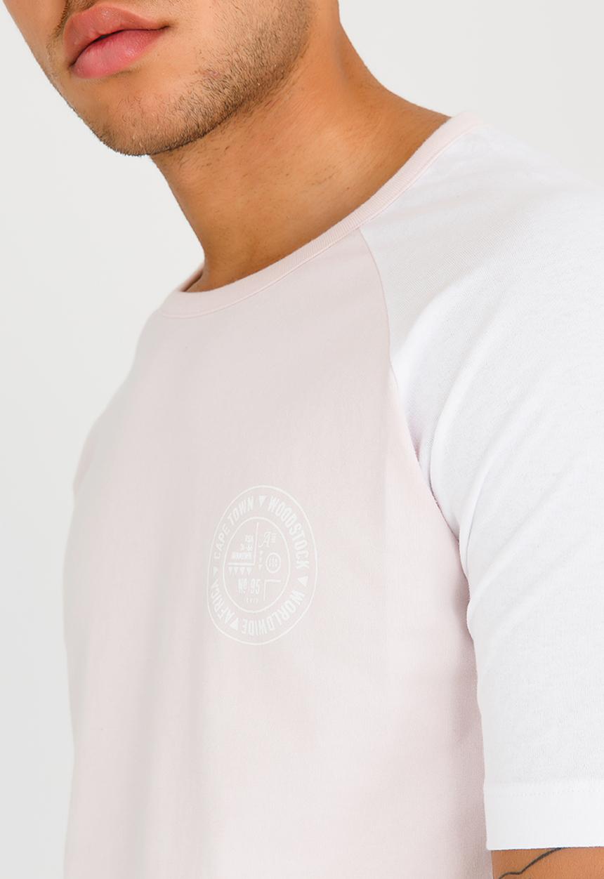 Resist - Printed Raglan T Shirt Pale Pink