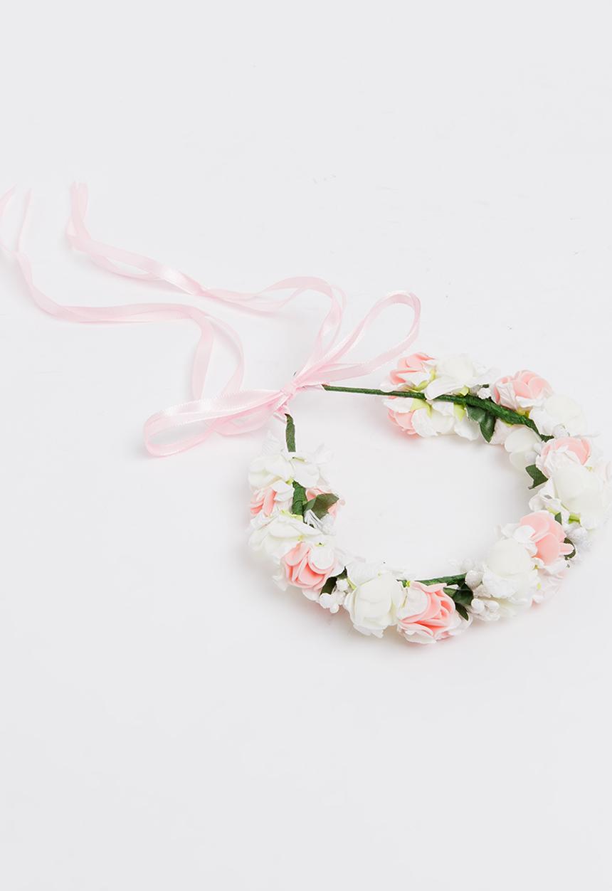 Pop Candy - Flower Garland Headband White