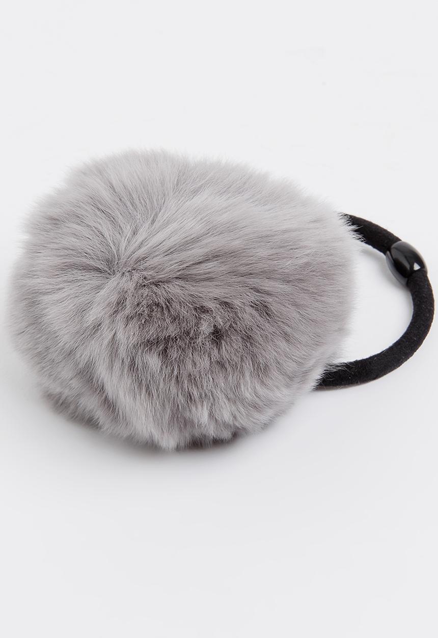 Pop Candy - Pom Pom Hair Tie Grey
