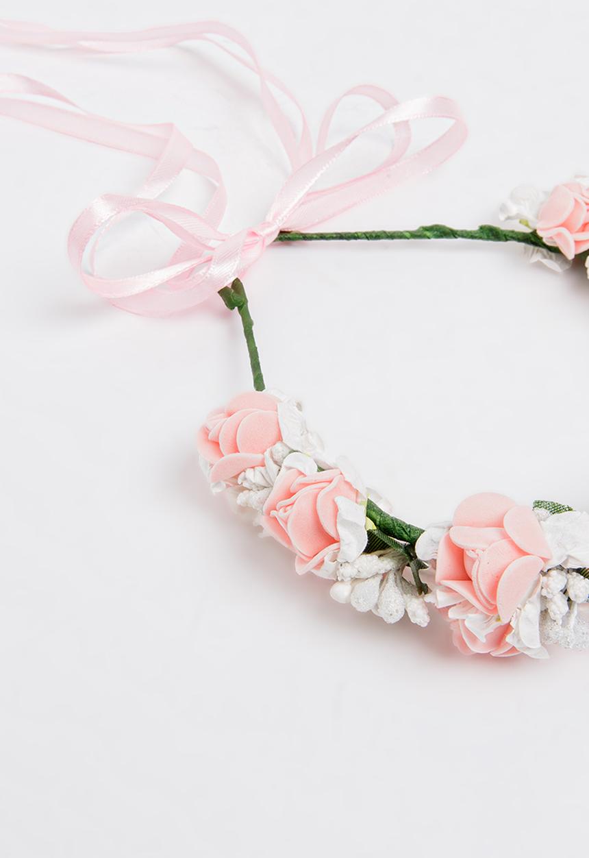 Pop Candy - Flower Garland Headband Pale Pink