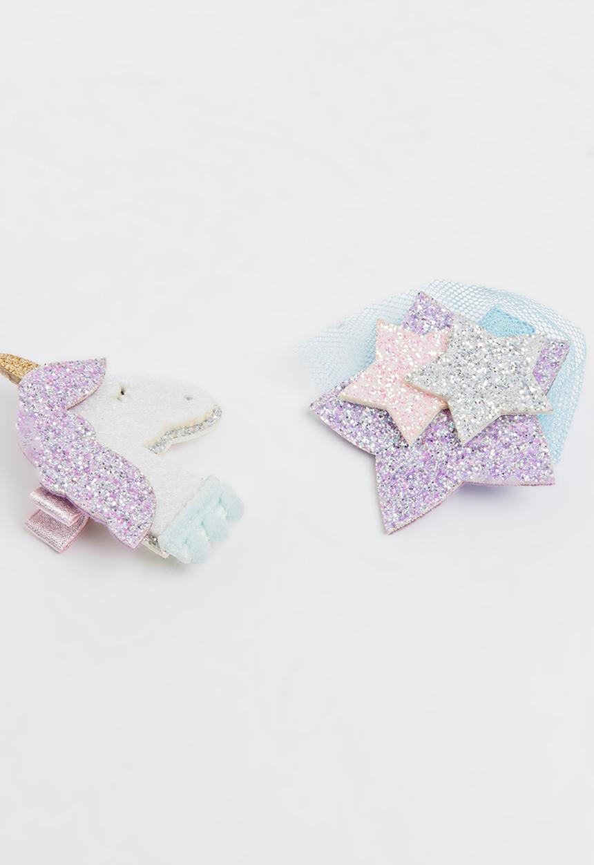 Pop Candy - Unicorn / Star Hair Clip Mid Purple