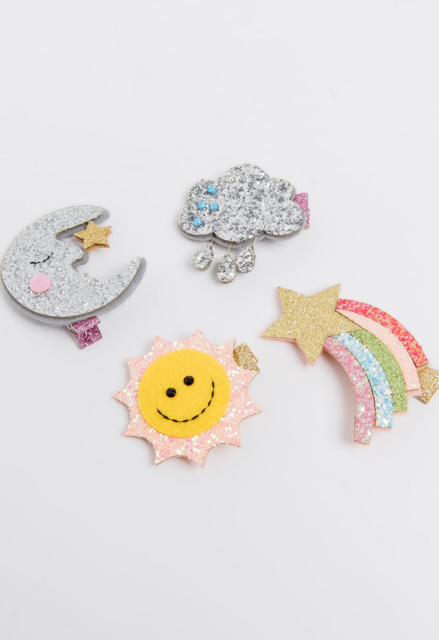 Pop Candy - Moon / Sun / Star / Cloud Hair Clip Multi-colour