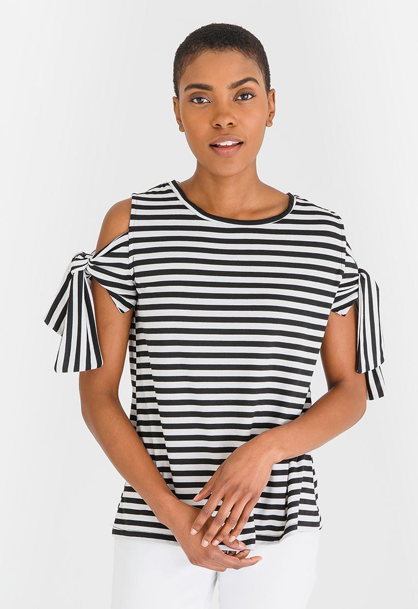 edit - Tie-Up Sleeve Tshirt Multi-colour