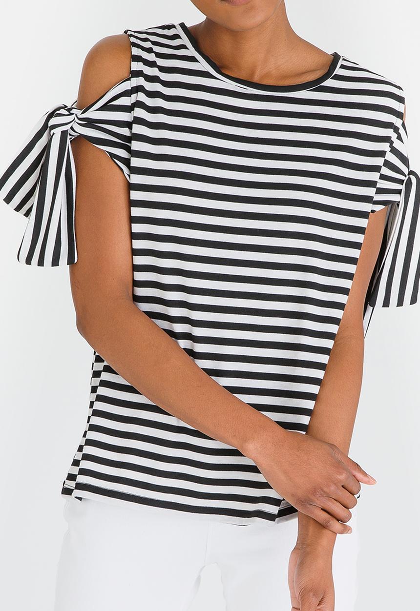 edit - Tie-Up Sleeve Tshirt Multi-colour