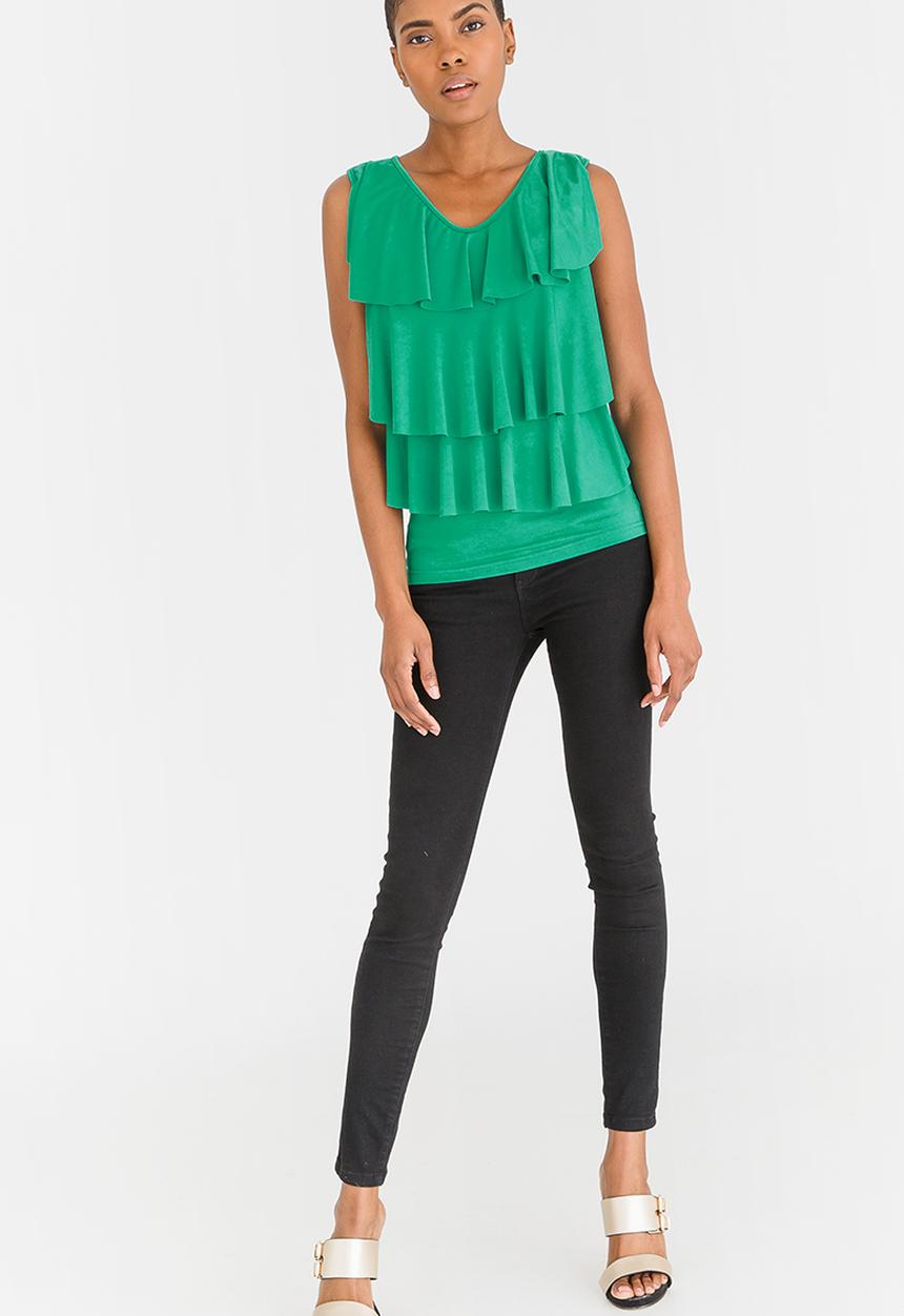 edit - Ruffle Cami Green