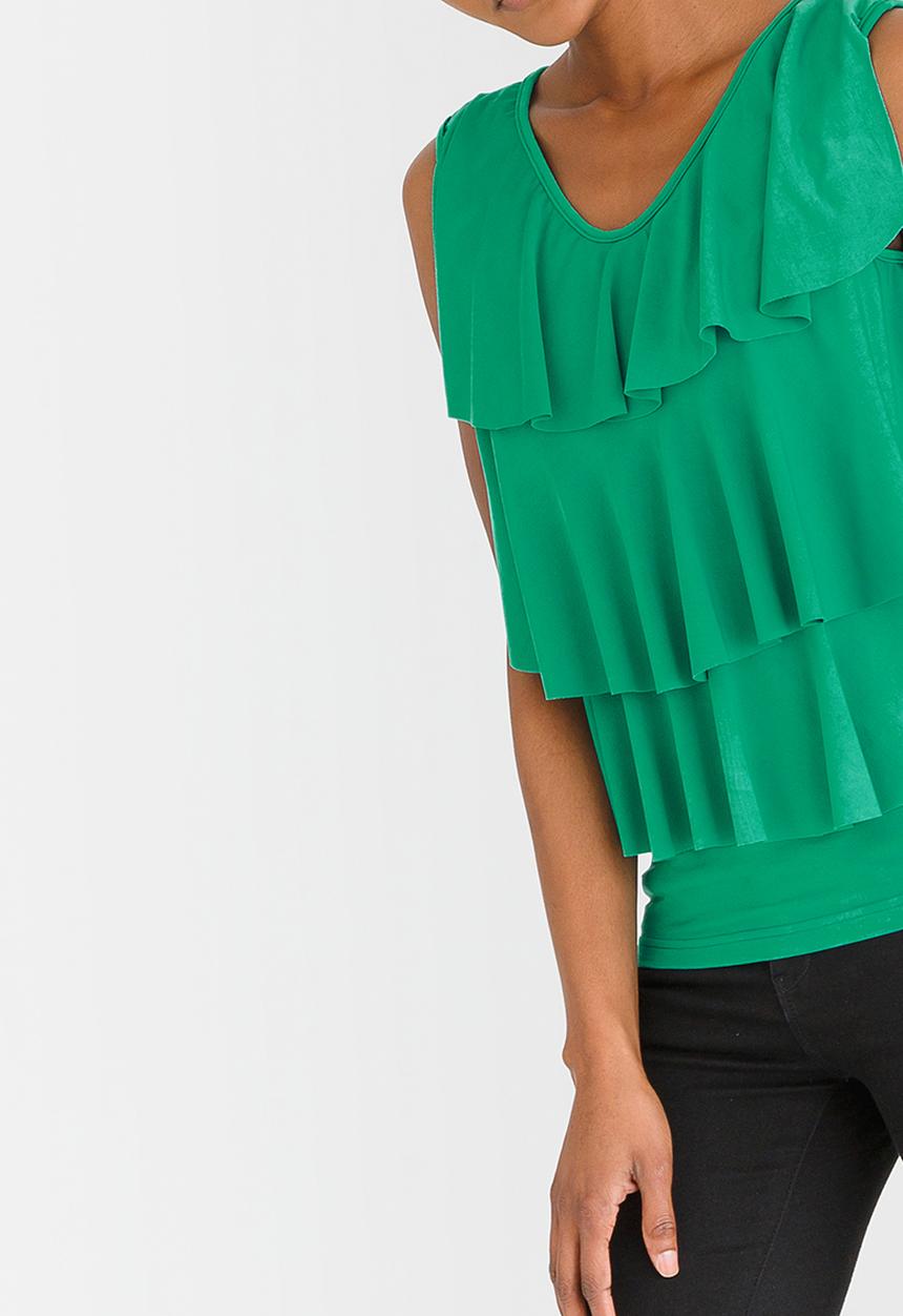 edit - Ruffle Cami Green