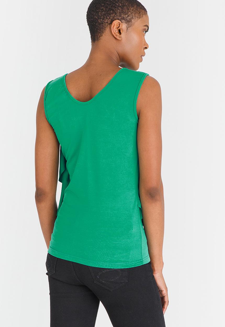 edit - Ruffle Cami Green