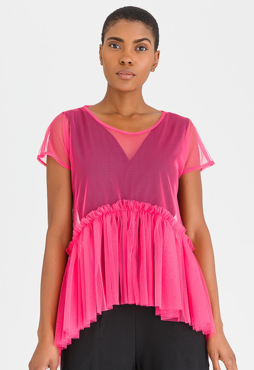 Isabel de Villiers - Tulle Frill Top Pale Pink