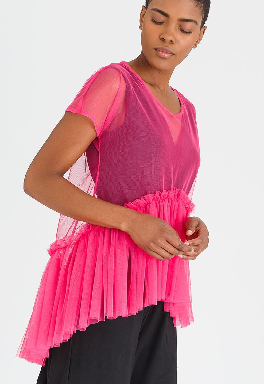 Isabel de Villiers - Tulle Frill Top Pale Pink