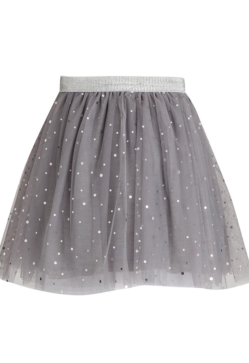 Pop Candy - Mesh Skirt Silver