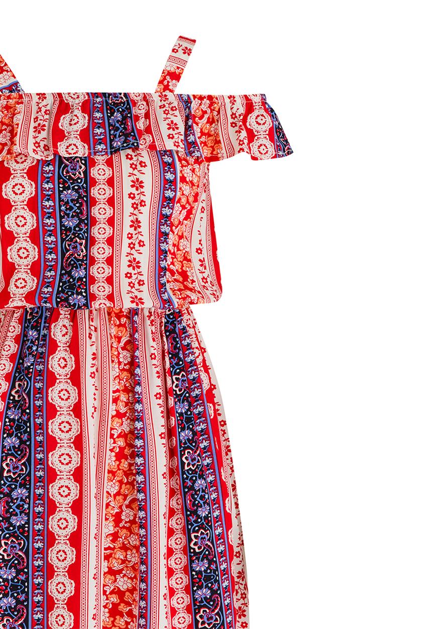 Rebel Republic - Woven Bardot Dress Multi-colour
