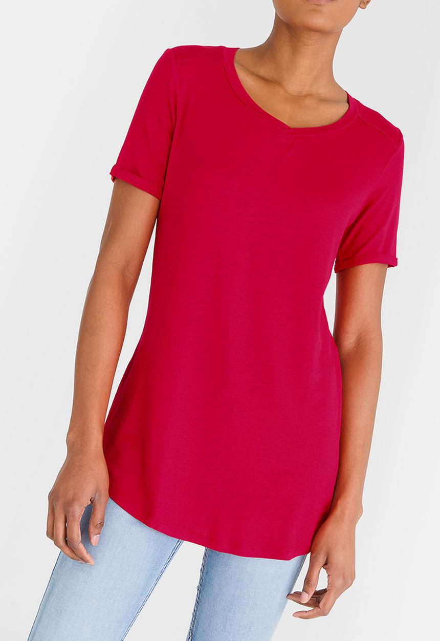 edit - High-Low Tee Red