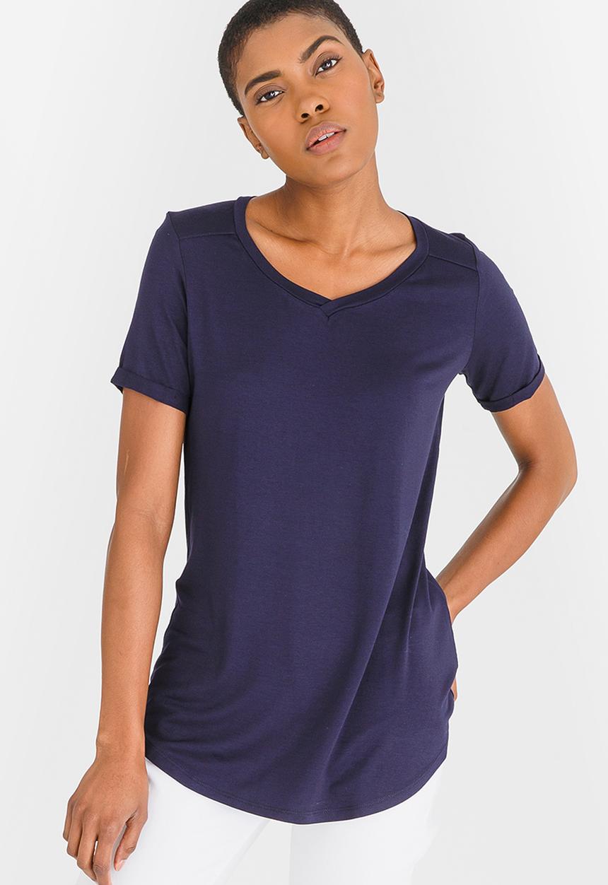 edit - High-Low Tee Navy