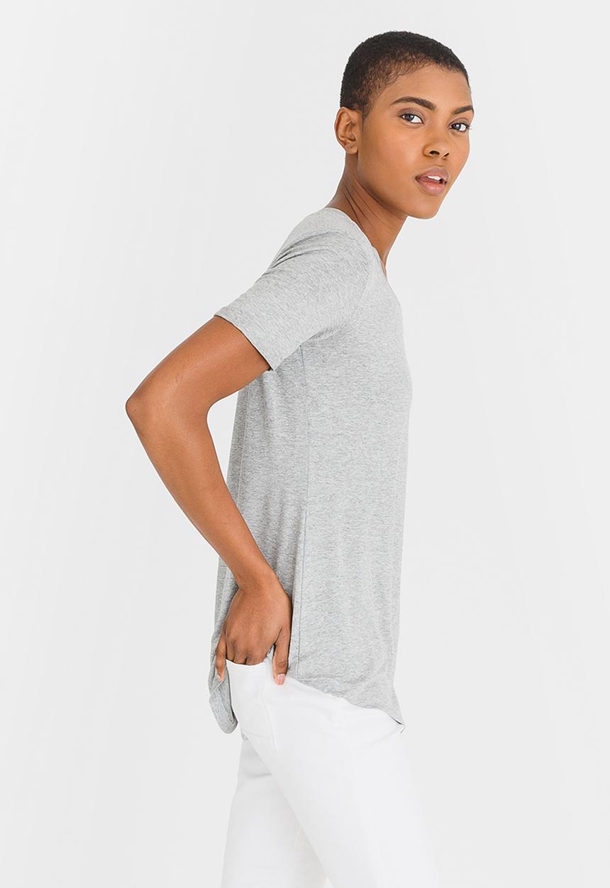 edit - High-Low Tee Grey Melange