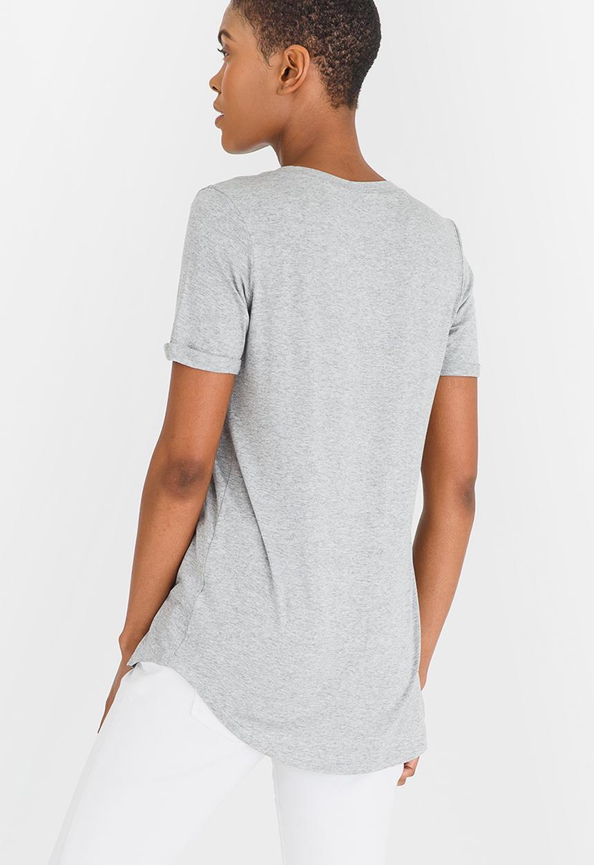 edit - High-Low Tee Grey Melange