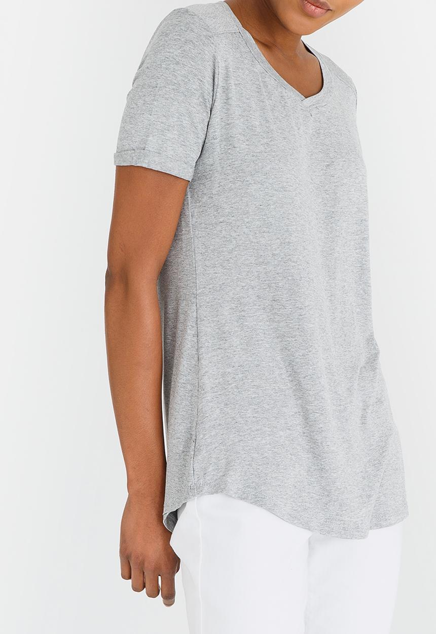 edit - High-Low Tee Grey Melange