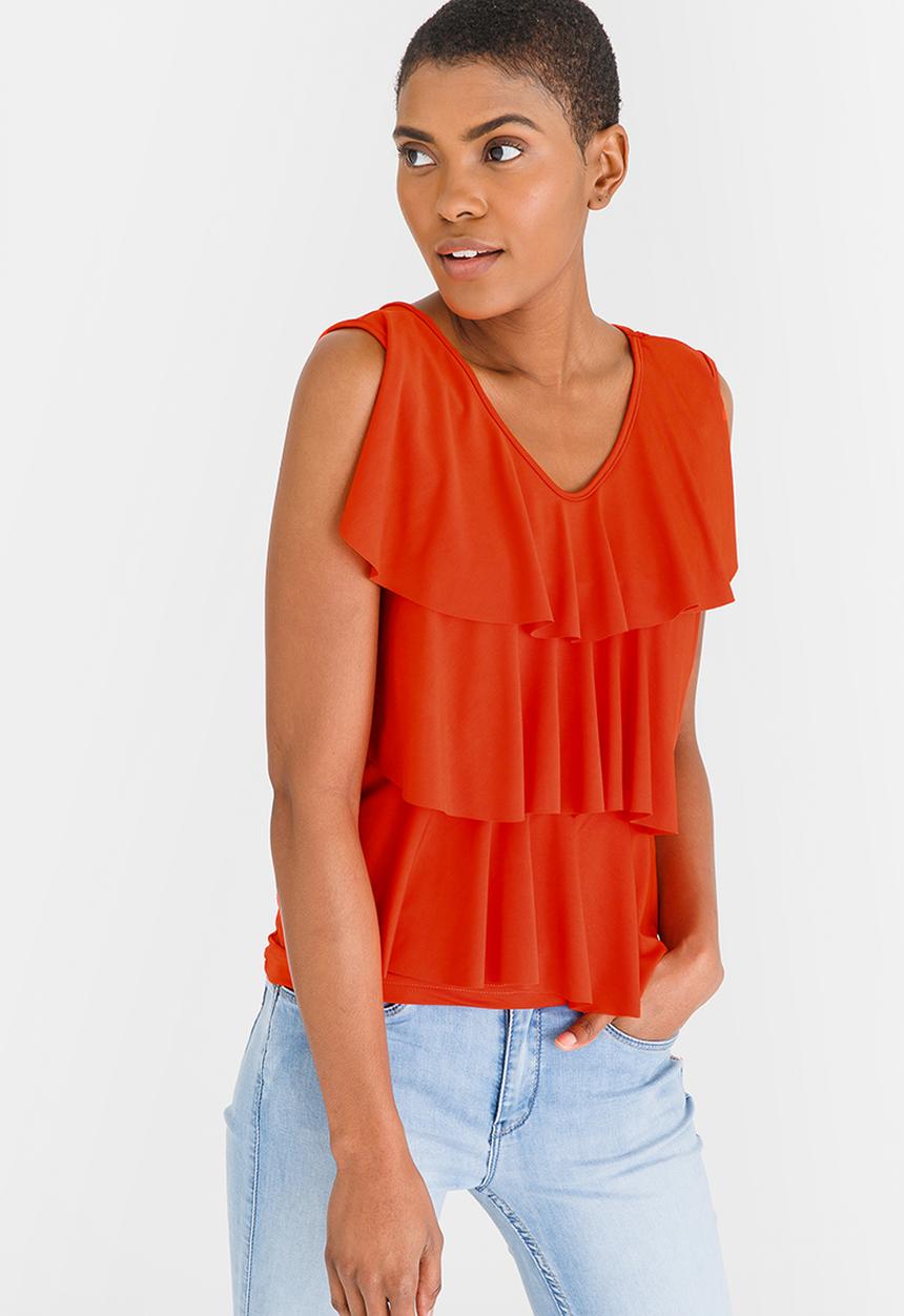 edit - Ruffle Cami Orange