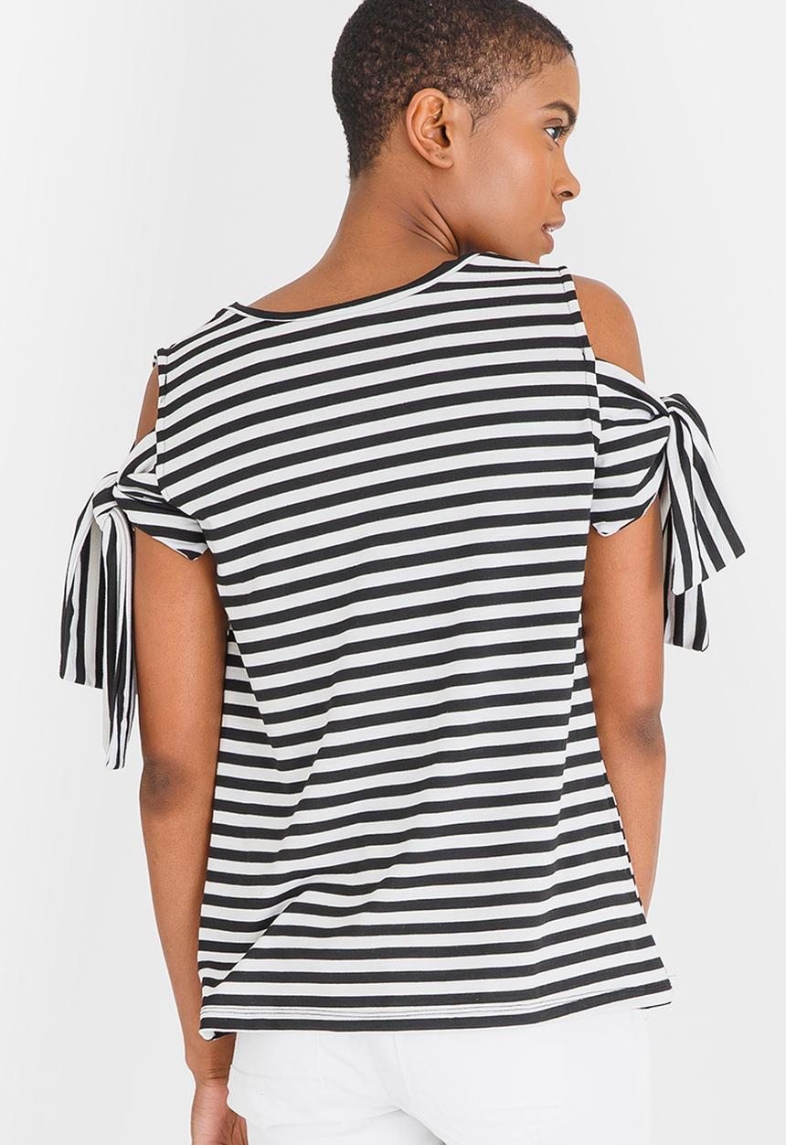 edit - Tie-Up Sleeve Tshirt Multi-colour