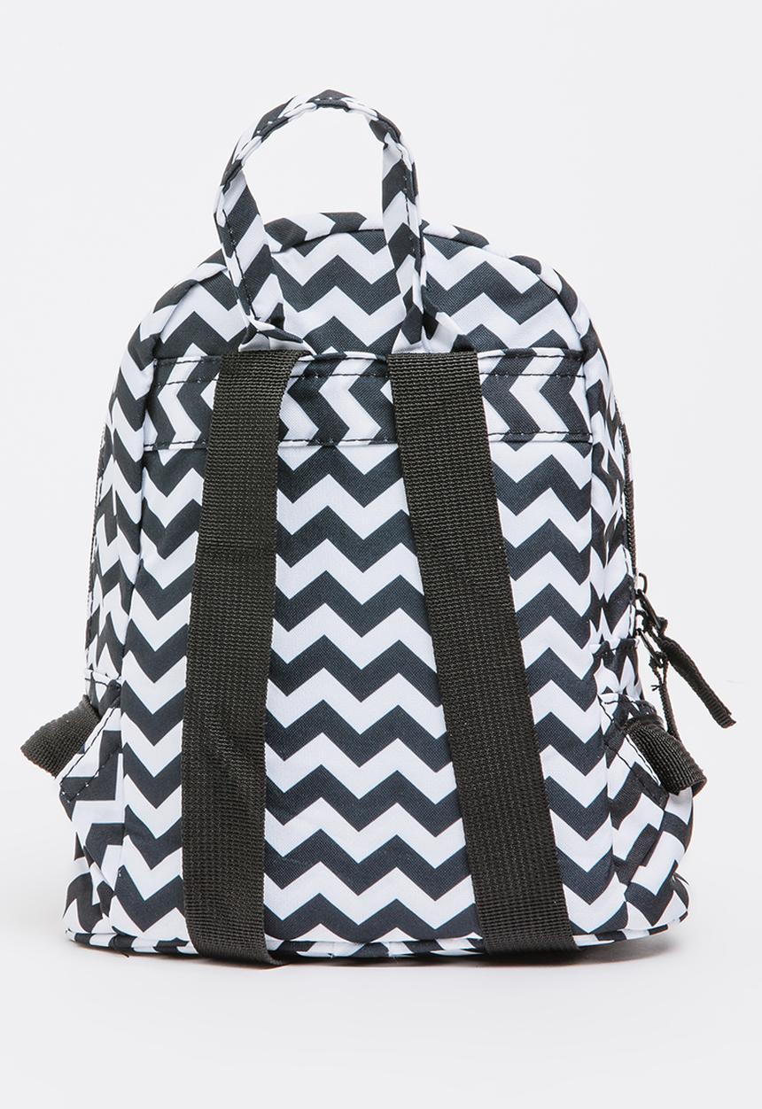 Pop Candy - Zigzag Backpack Black and White