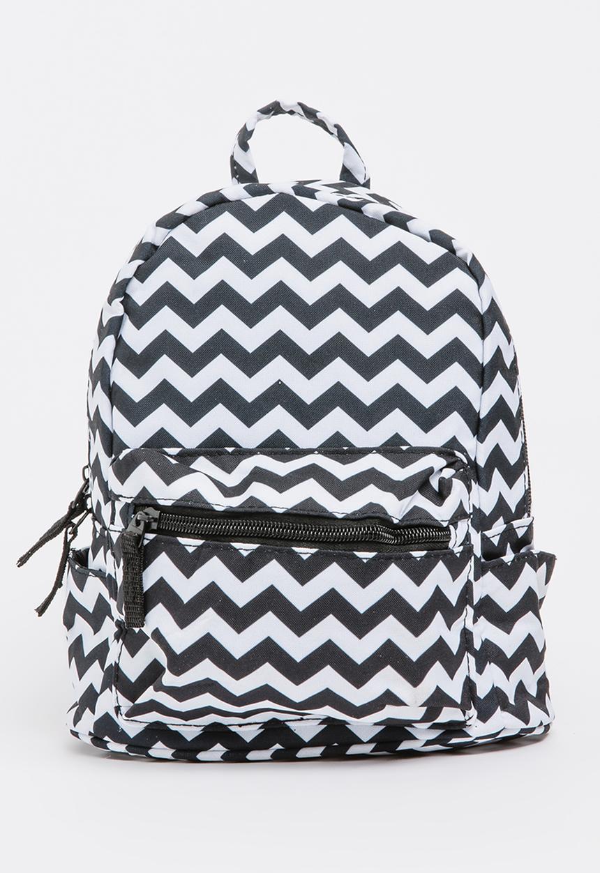 Pop Candy - Zigzag Backpack Black and White