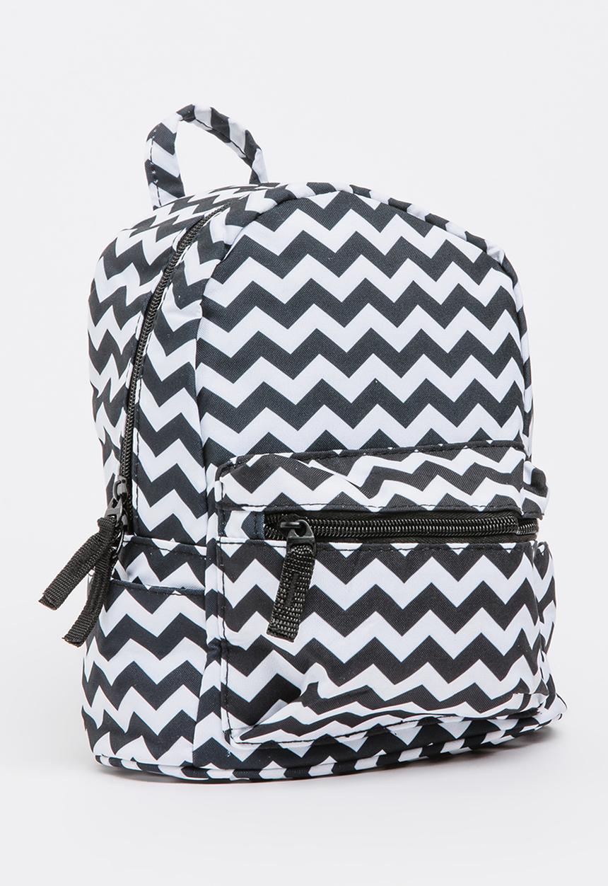 Pop Candy - Zigzag Backpack Black and White