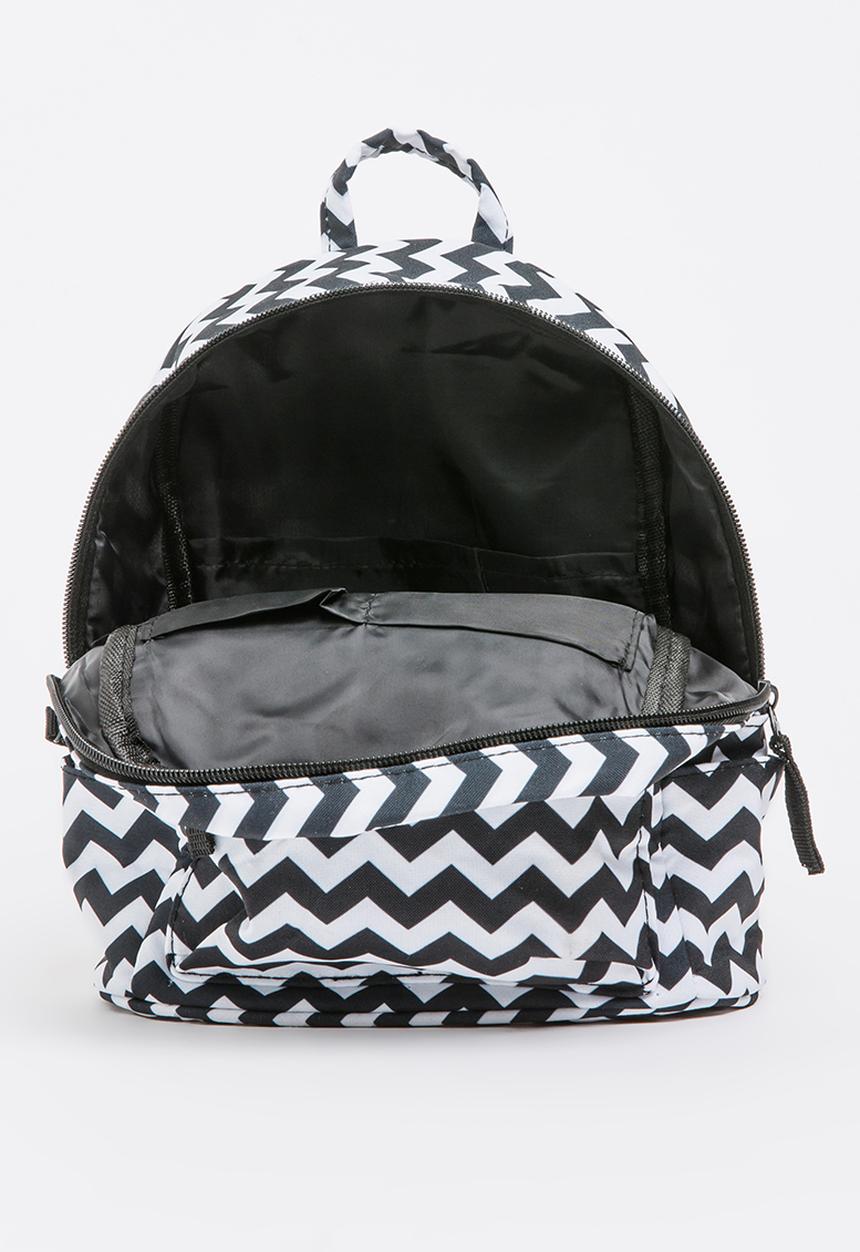 Pop Candy - Zigzag Backpack Black and White