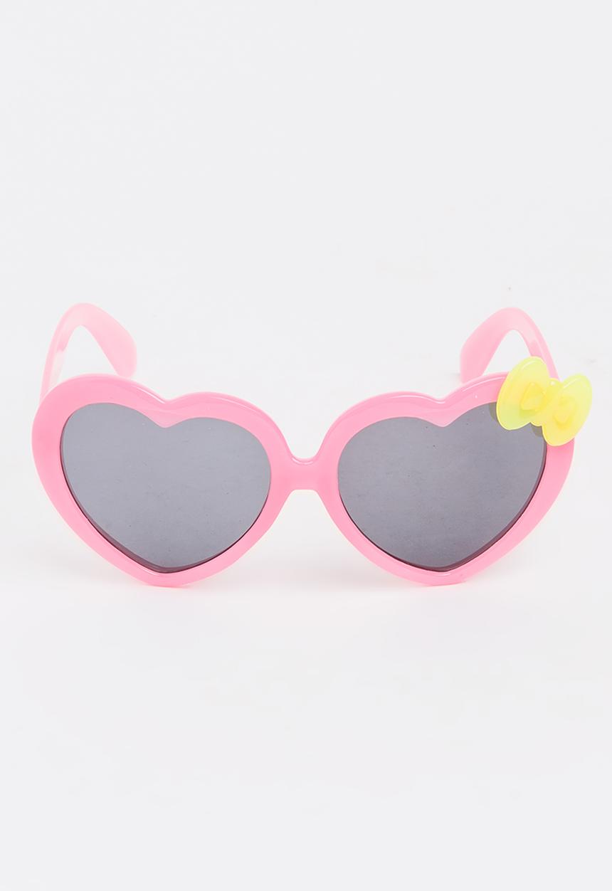Jewels and Lace - Heart Bow Sunglasses Mid Pink