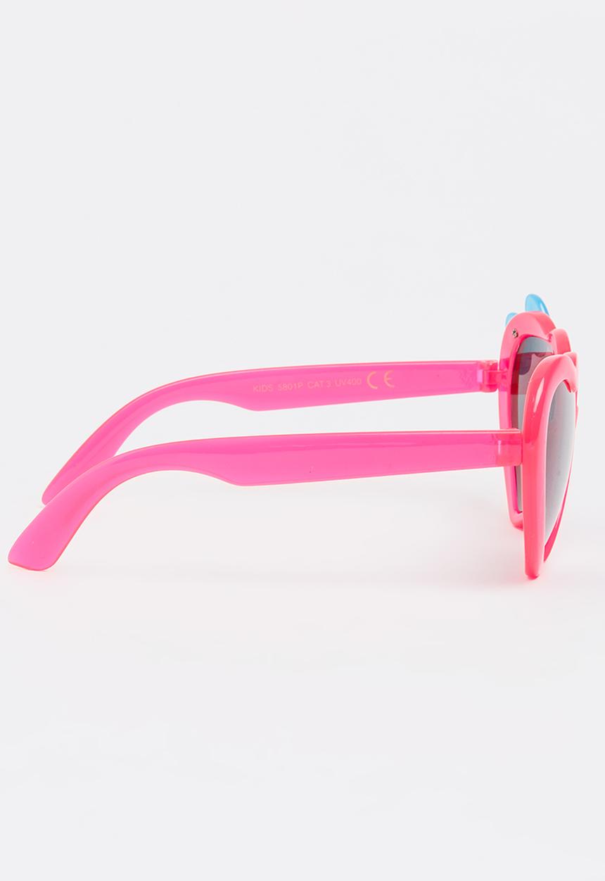 Jewels and Lace - Heart Bow Sunglasses Dark Pink