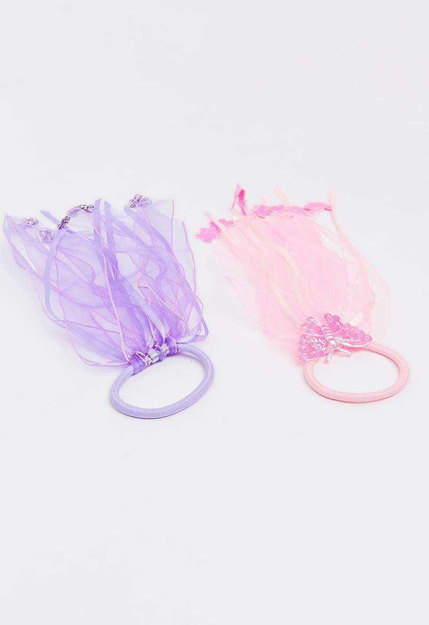 Jewels and Lace - Butterfly Floral Hair Ties Multi-colour