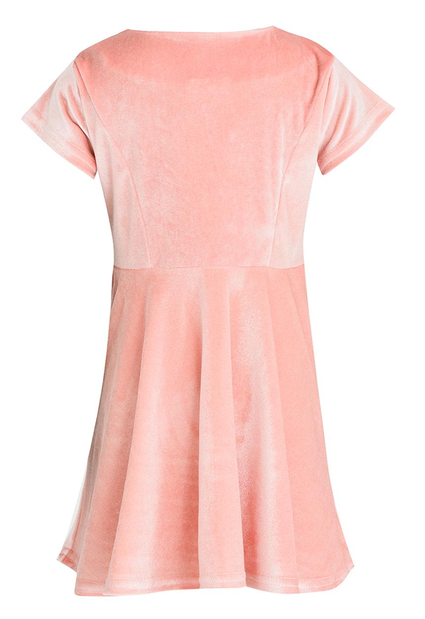 See-Saw - Velour Cap Sleeve Dress Pale Pink