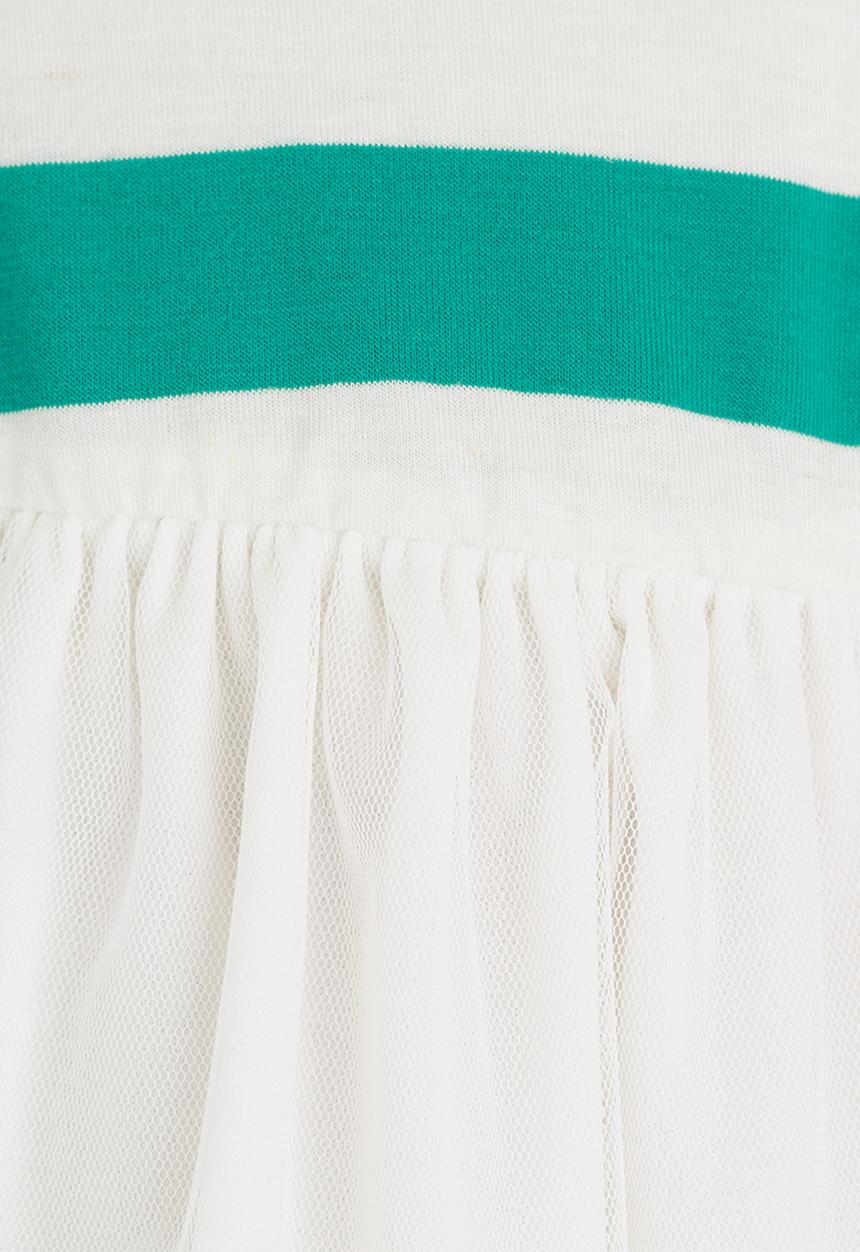 See-Saw - High Waist Dress with Mesh Milk