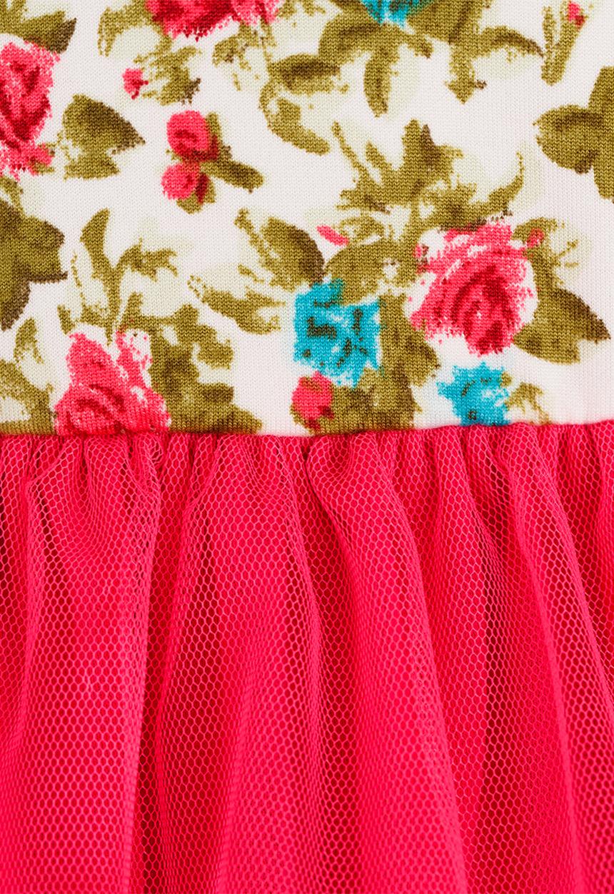 See-Saw - High Waist Dress with Mesh Mid Pink