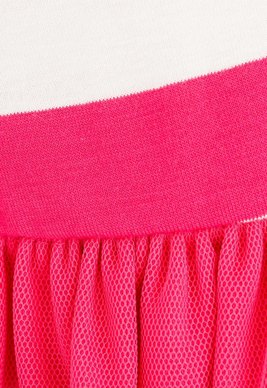 See-Saw - High Waist Dress with Mesh Mid Pink