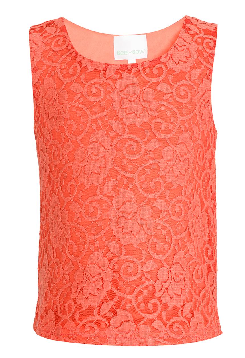 See-Saw - Lace Top Orange