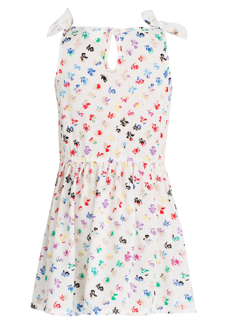 See-Saw - Mid Waist Dress with Mesh Shoulder Bow White