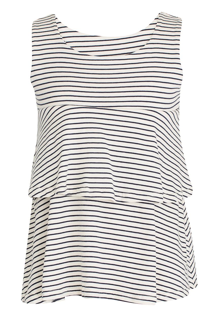 Rebel Republic - Frill Top Navy & White