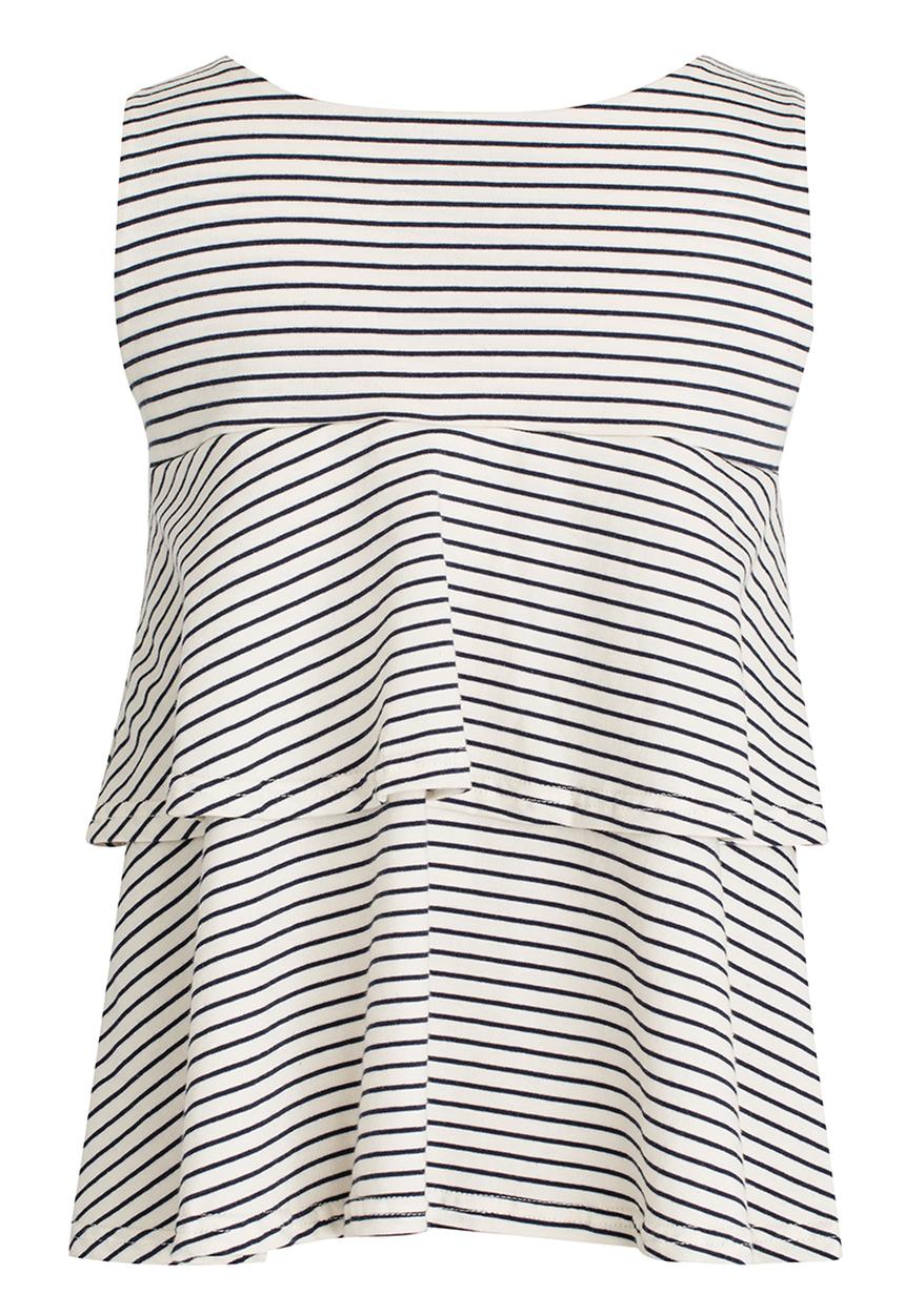Rebel Republic - Frill Top Navy & White