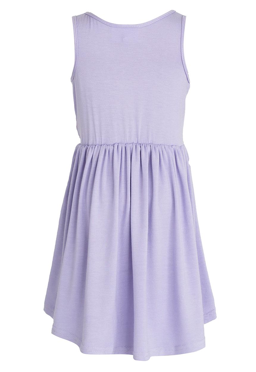 See-Saw - Hi-Low Dress with Lace Bodice Mid Purple