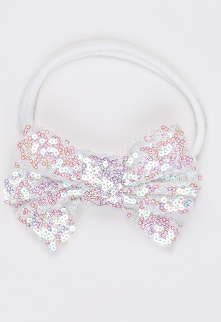 Pop Candy - Sequin Bow Headband White