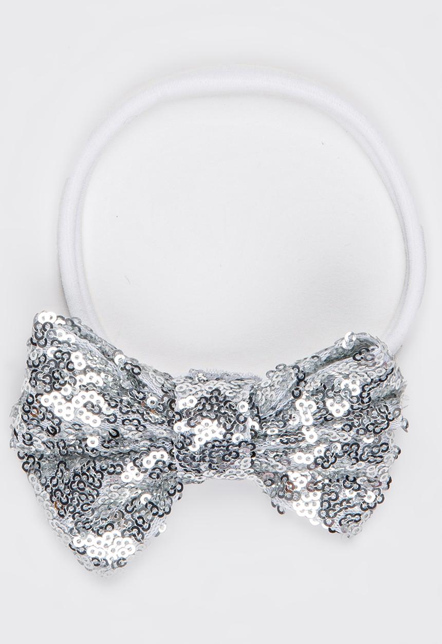 Pop Candy - Sequin Bow Headband Silver