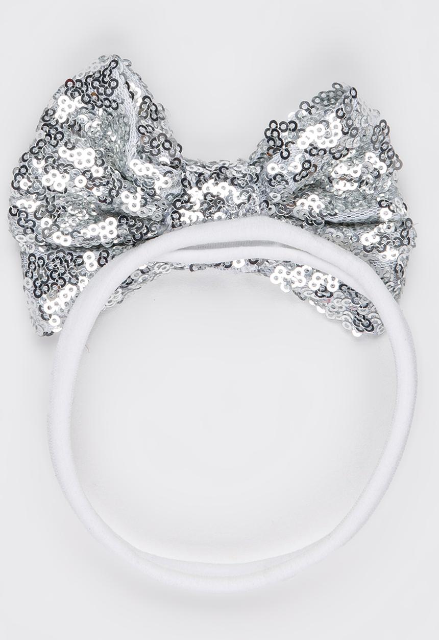 Pop Candy - Sequin Bow Headband Silver