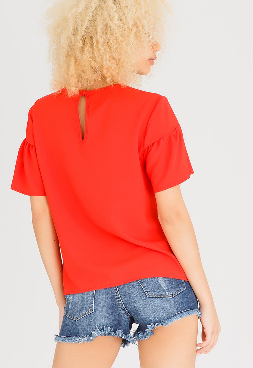 c(inch) - Frill Detail Blouse Orange