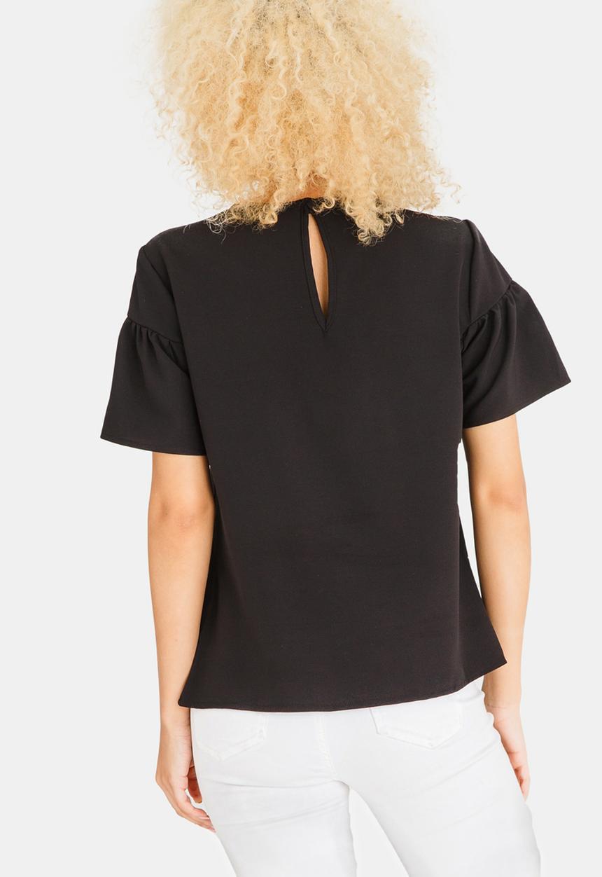 c(inch) - Frill Detail Blouse Black