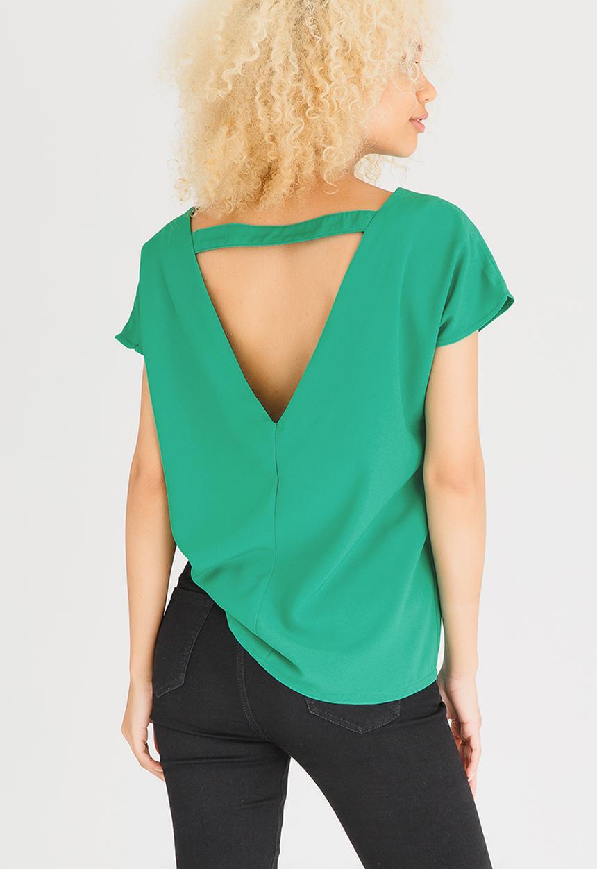 c(inch) - Open Back Blouse Green
