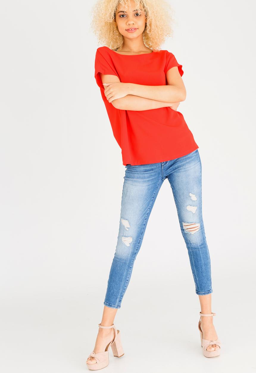 c(inch) - Open Back Blouse Orange
