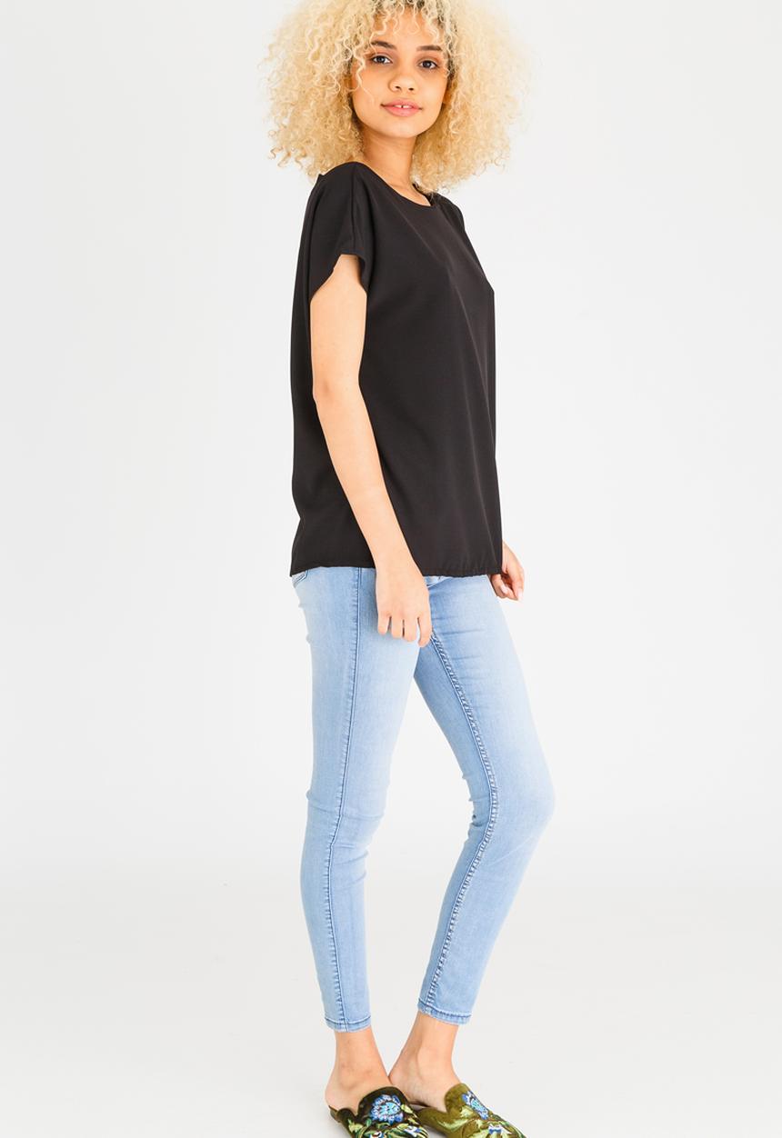 c(inch) - Open Back Blouse Black