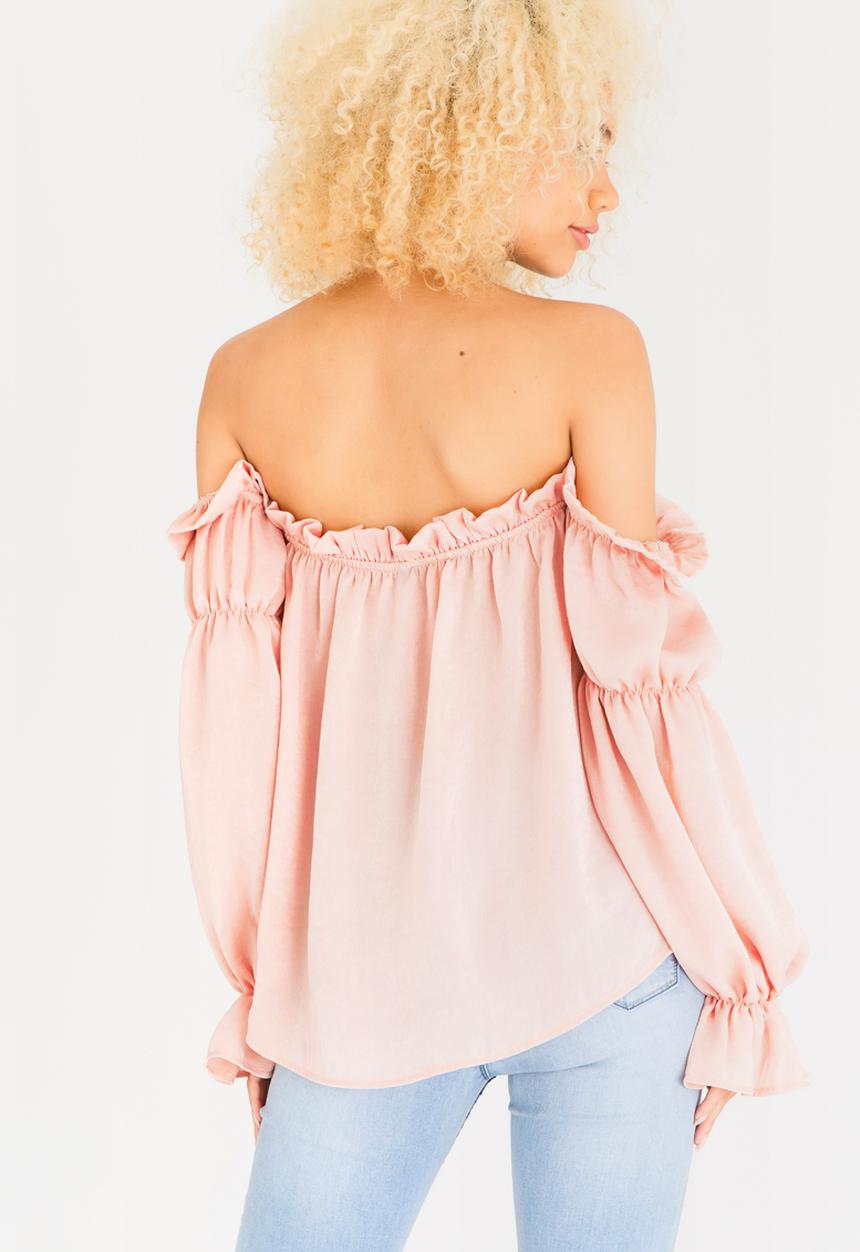 STYLE REPUBLIC - Bardot Blouse Pale Pink