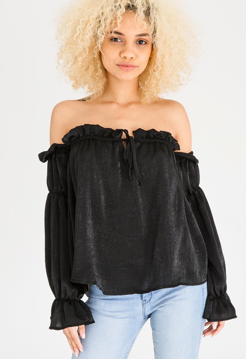 STYLE REPUBLIC - Bardot Blouse Black