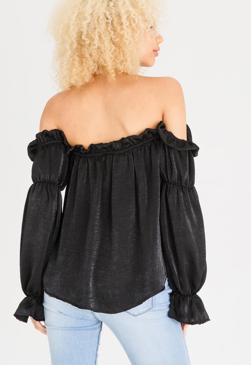 STYLE REPUBLIC - Bardot Blouse Black